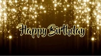 Glitter glam birthday video template Digital Display (16:9)