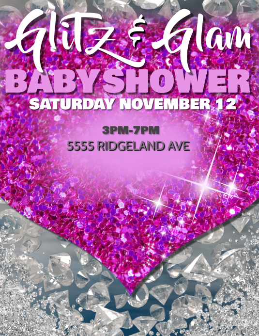 Glitz & Glam Card Fully Customizable Paper Greeting Cards