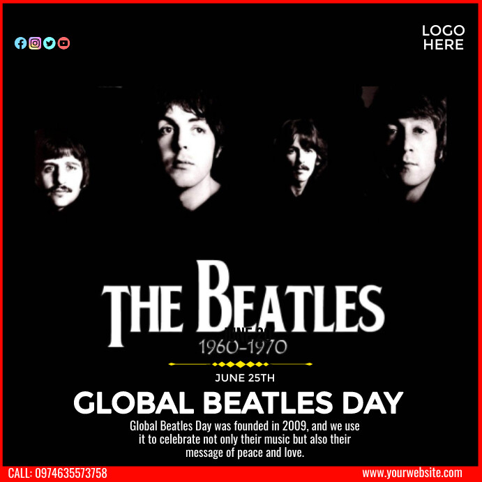 Global Beatles Day Template | PosterMyWall