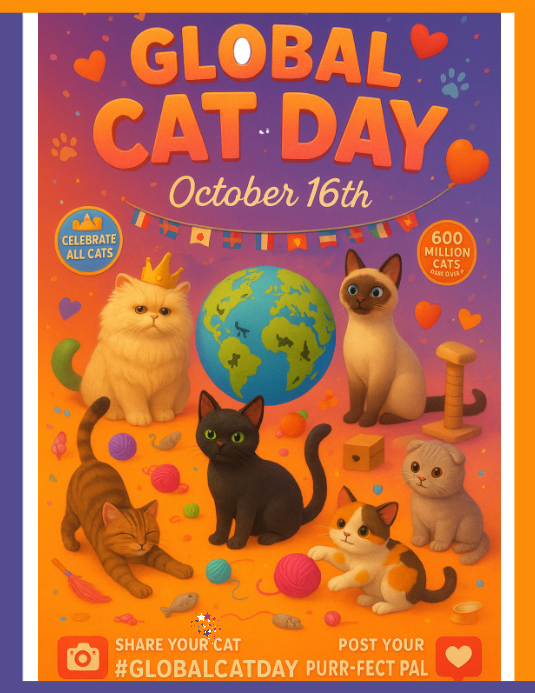 Global Cat Day Flyer (US Letter) template