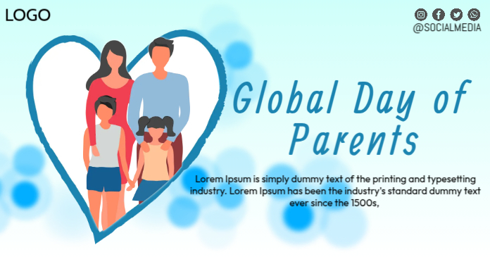 Global Day Of Parents Face Shared Image Size Gedeelde afbeelding op Facebook template