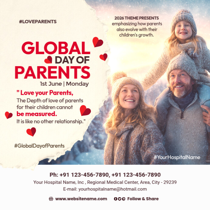 Plantilla de Global Day Of Parents Post Template | PosterMyWall