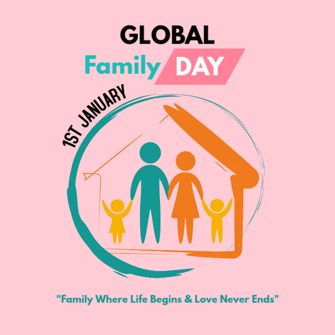 global family day Publicação no Instagram template