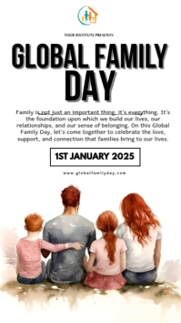 Global Family Day Greeting Card Instagram Story. Instagram-verhaal template