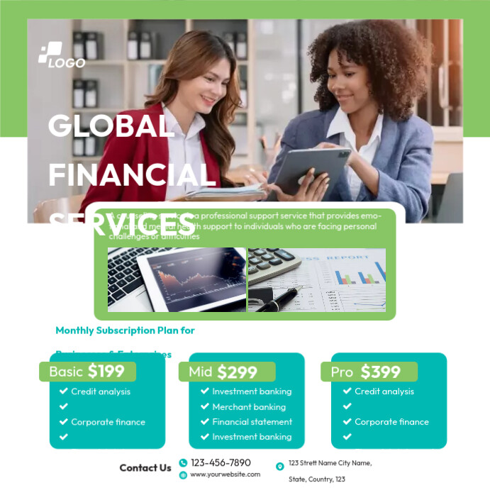 Global Financial Services Ad Template | PosterMyWall