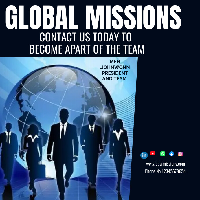 Global Missions , earth day , INTERNATIONL mi Instagram Post template