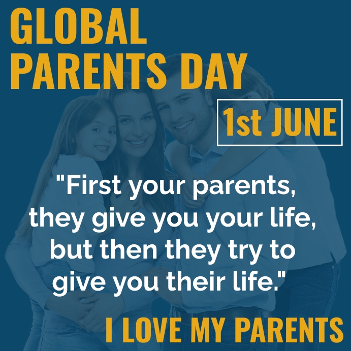 global parents day wishes poster Publicação no Instagram template