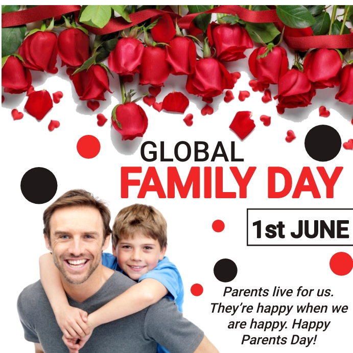 global parents day wishes poster template