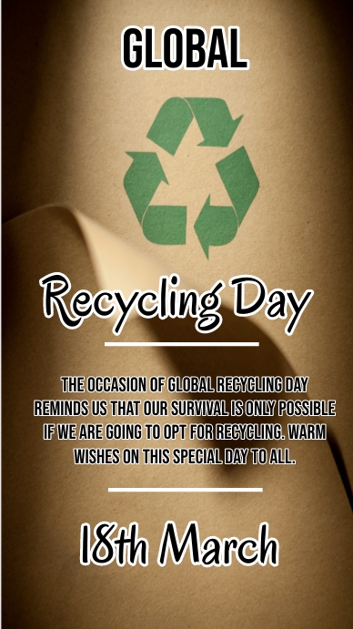 global recycling day, recycling day post Instagram Story template