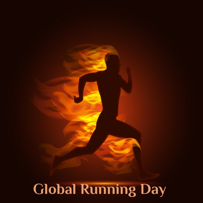 Global running day background illustration Message Instagram template