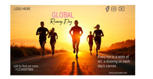 Global running day Facebook-Anzeige template