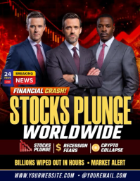 Global Stocks Crash Amid Economic Fears Flyer (US Letter) template