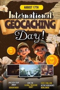 Global Treasure Hunt Póster template