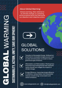 Global Warming Awareness – Climate Action Solutions A3 template