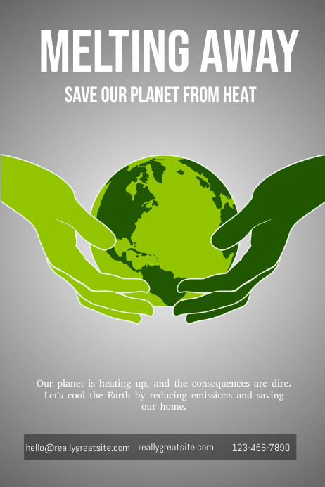 Global warming awareness Poster template