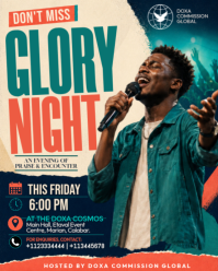 Turquoise Glory Night Event Instagram Portrait Template