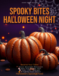 Glossy 3D Halloween Restaurant Night Flyer Volante (Carta US) template