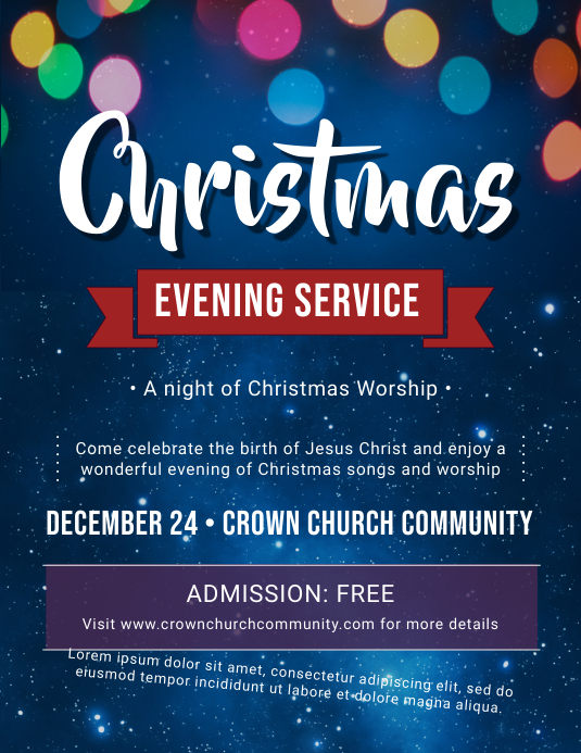 Sjabloon Glanzende Kerstservice Uitnodiging Flyer Postermywall