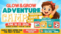 Orange Summer Camp for Kids Gambar Mini YouTube Template