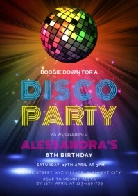 Glow in the Dark Birthday Invitation A4 template