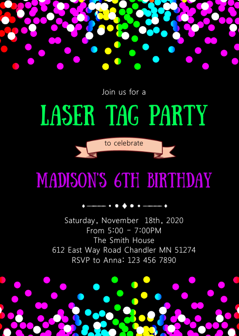 Glow In The Dark Birthday Party Invitation Template Postermywall