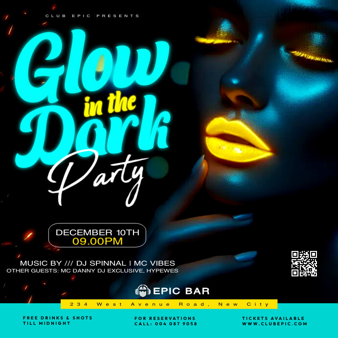 Glow in the dark party flyer template | PosterMyWall