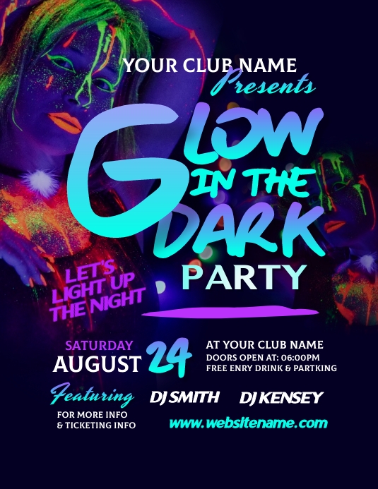 Glow Party Flyer template