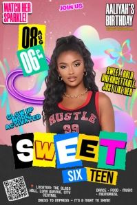 Glow Up Bash Birthday Poster template