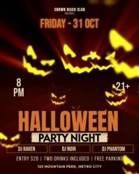 Black Halloween Party Night Instagram Portrait Template