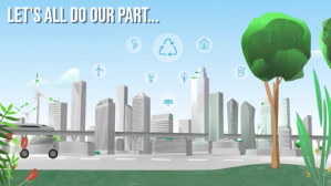 Blue Environmental Awareness Digital Display Template