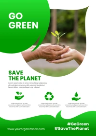 Go Green for Save The Planet Poster Flyer A4 template
