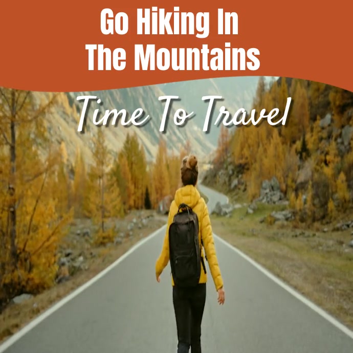 go hiking in the mountains Instagram-opslag template