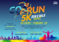 Go Run Event Ad Postal template
