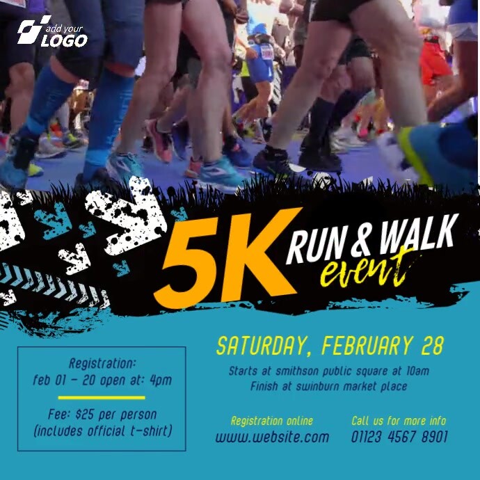 Go Run Event Video Template Instagram 帖子