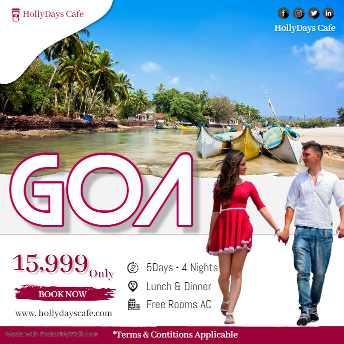 Goa Flyer Goa Travel Offer Instagram Ad Template | PosterMyWall