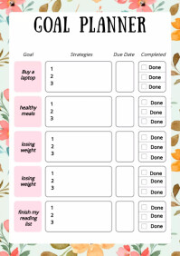 Goal Planner Template PosterMyWall