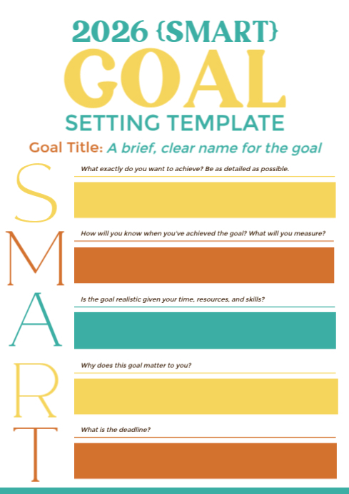White Goal Setting A3 Template | PosterMyWall