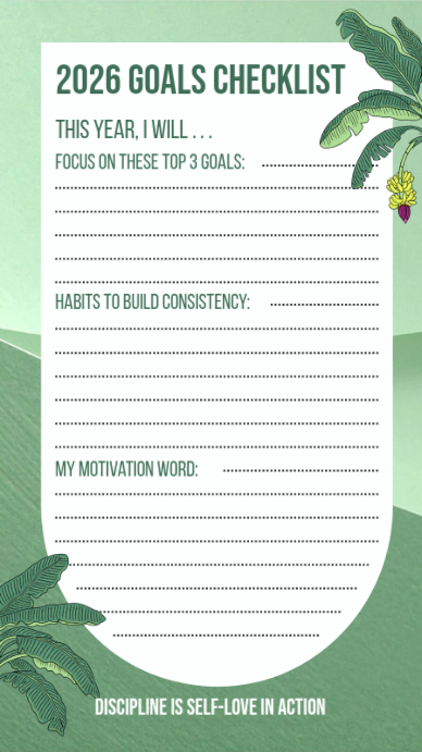Goals Checklist For 2026 Template | PosterMyWall