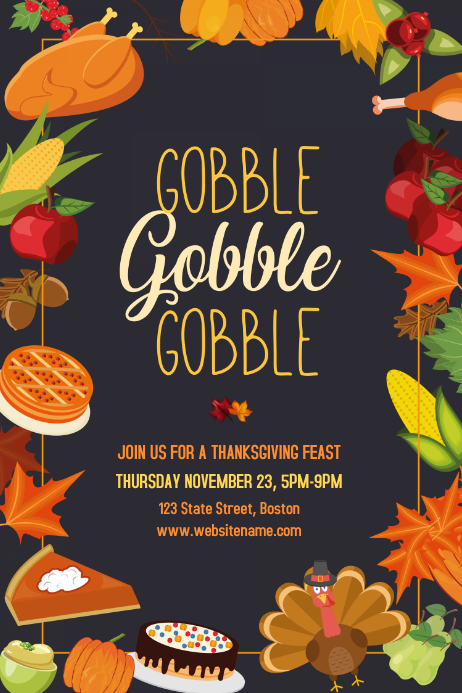 Gobble Gobble Gobble poster template