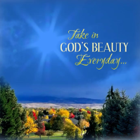 Blue Inspirational Nature Quote Square Template