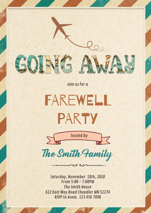 Going away party invitation Template | PosterMyWall Going away party invitation Template | PosterMyWall