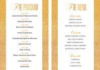 Gold & White Professional Event Program and Menu A4 template