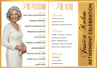 Gold & White Professional Retirement Celebration Menu and Program A4 template
