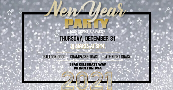 Gold & Silver NYE Party Facebook template