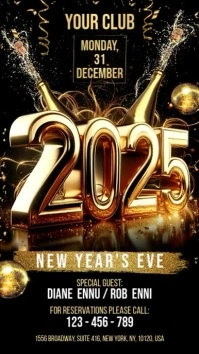 Gold 2025 New Year Instagram Story template