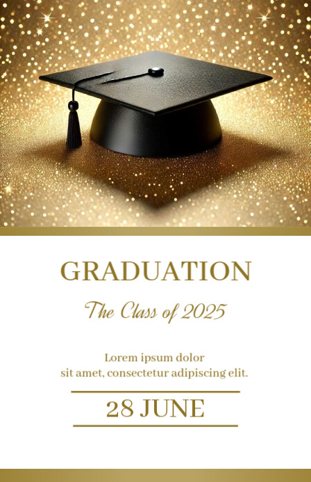 Copy of Gold Abstract Graduation Half Page Wide | PosterMyWall