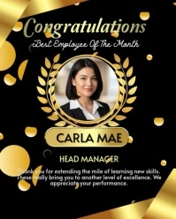 Gold and Black Best Employee Video Template Instagram Portrait