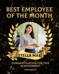 Gold and Black Best Employee Video Template Instagram Portrait