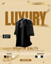 Gold and Black Gradient Luxury Clothing Brand Banner Portrait template