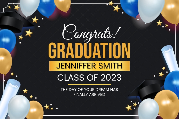 Copy of Gold and black Graduation Party Yard Sign | PosterMyWall